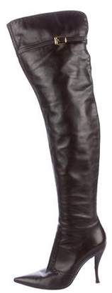 Sergio Rossi Leather Over-The-Knee Boots