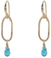 Thumbnail for your product : Peggy Li Creations Slim Oval Earrings With Blue Cz