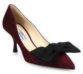 Thumbnail for your product : Prada Suede & Bow Point Toe Pumps