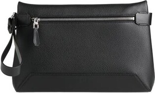 Dunhill Clutch Bag Handbag Black Leather With Handle Strap Vintage Toiletry Bags Australia