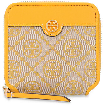 Tory Burch 'T Monogram' Wallet With Logo - Yellow - ShopStyle