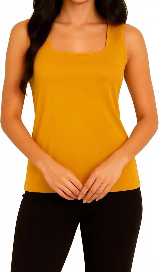 Angel Apparel Bra Friendly Tank In Mustard