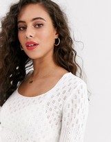 Thumbnail for your product : Miss Selfridge Petite jumper in white