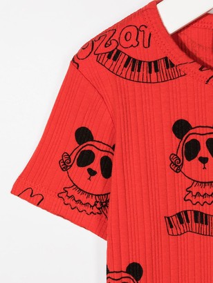 Mini Rodini Mozart panda-print T-shirt