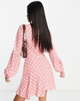 Thumbnail for your product : Miss Selfridge cut out waist mini dress in geometric print