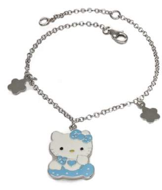Hello Kitty P-BRKT10-B-HK Girl's Bracelet Silver-Plated/White 17 cm
