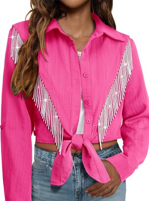 Fringe Cowgirl Style Shirts Cowgirl Shirt Linen Cuffed Short