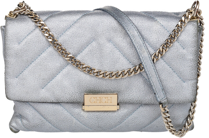 grey metallic bag