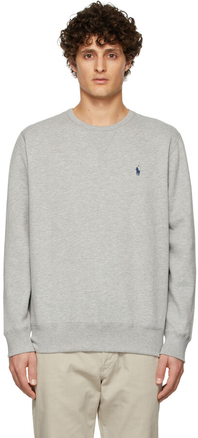 Polo Ralph Lauren Grey Crewneck Sweatshirt - ShopStyle Jumpers & Hoodies
