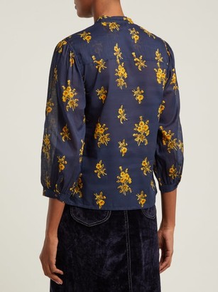 MiH Jeans Lili Floral Cotton Shirt - Navy Print
