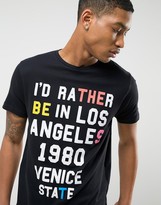 Thumbnail for your product : Pull&Bear T-Shirt With LA Print In Black