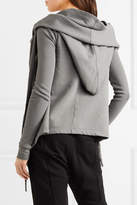 Thumbnail for your product : Rick Owens Hooded Draped Cotton-jersey Jacket - Light gray