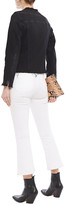 Thumbnail for your product : 7 For All Mankind Frayed Appliqued Embellished Denim Jacket