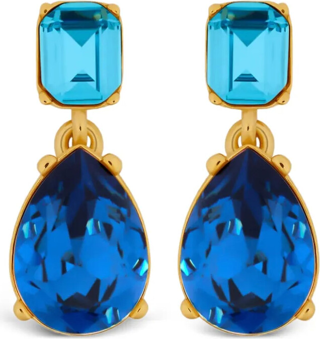 Oscar de la Renta Teardrop Square Earrings