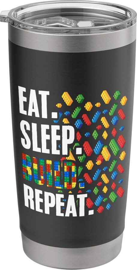 Brick Builder Building Toy Bricks Lover Block Builder Eat Sleep Repeat Toy Blocks Block Building Stainless Steel Insulated Tumbler