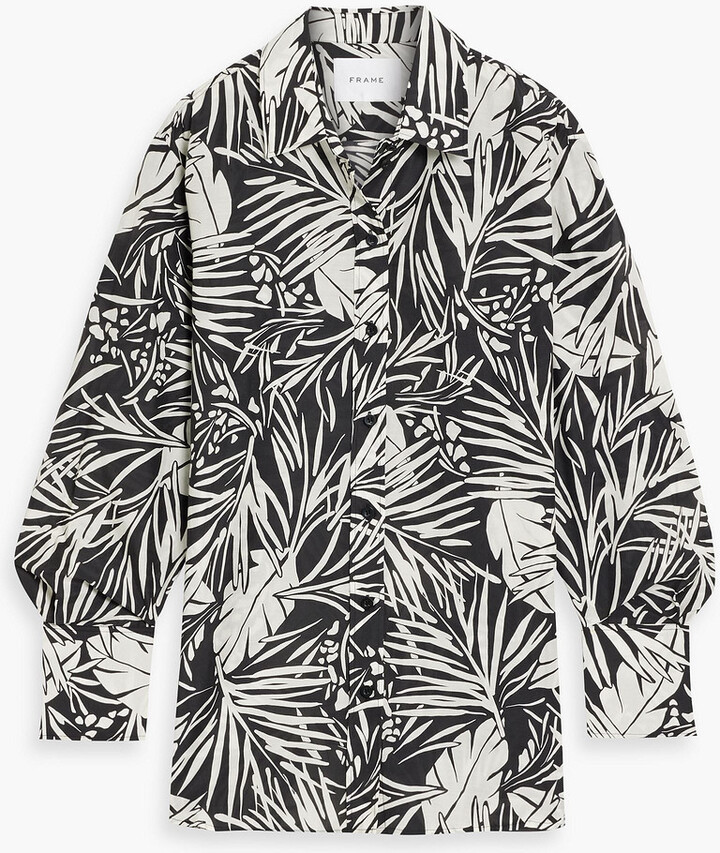 Frame Printed cotton and silk-blend shirt