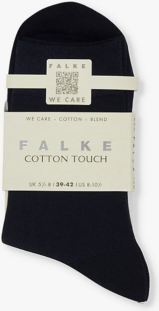Falke Womens Dark Navy Cotton Touch Ankle-Rise Stretch-Cotton Blend Socks Eur 35-38/2-5 Uk Women