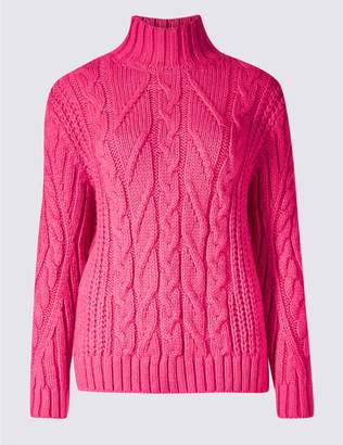 Marks and Spencer Cable Knit Funnel Neck Jumper