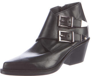 Barbara Bui Leather Pointed-Toe Ankle Boots