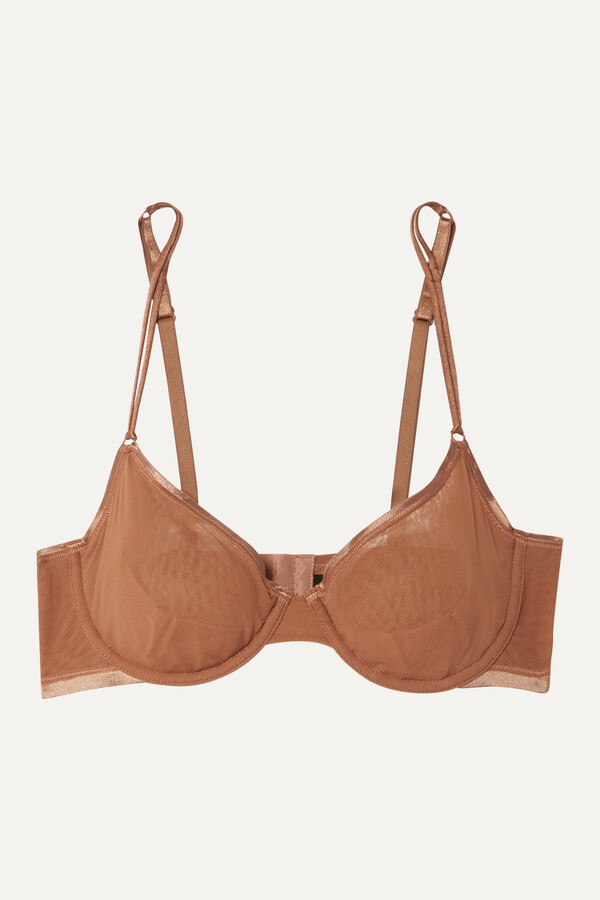 Cosabella Soiré Confidence Mesh Underwired Soft-cup Bra - Brown