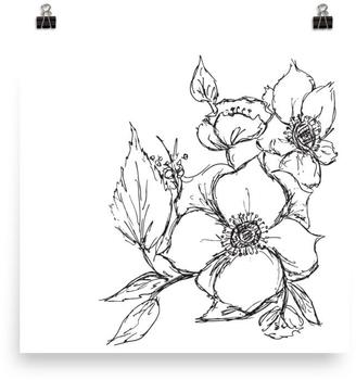 Mr. Kate Sketched Flowers Print