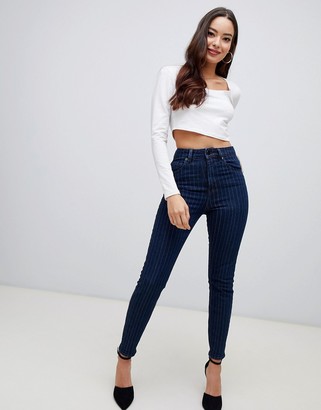 pinstripe jeans women