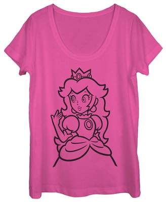Fifth Sun Super Mario Hot Pink Princess Peach Tee - Juniors