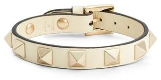 Valentino Rockstud Leather Bracelet - Womens - Ivory
