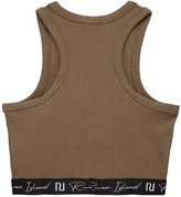 Thumbnail for your product : River Island Racer Crop Top - Khaki
