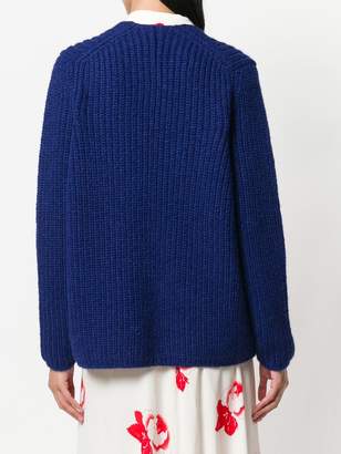 Closed ribbed knit oversized sweater