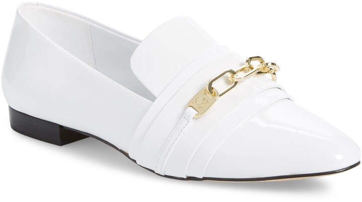 link detail patent leather loafers