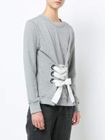 Thumbnail for your product : Derek Lam 10 Crosby Crewneck Sweatshirt With Lacing Detail