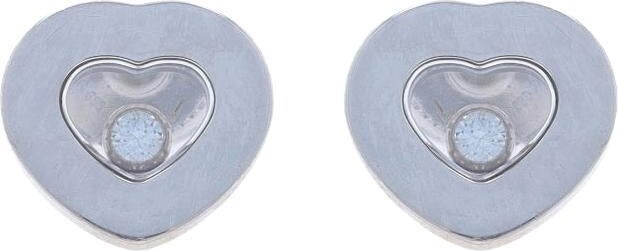 1stDibs Chopard Happy Diamonds Icons Heart Stud Earrings Whitegold 18k Rd.10ctw Floating