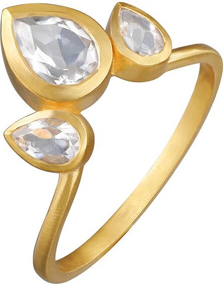 Manifesting Dreams White Topaz Petal Ring