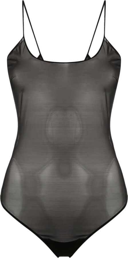 Gianfranco Ferré Pre-Owned 2000s Sheer Spaghetti-Strap Bodysuit