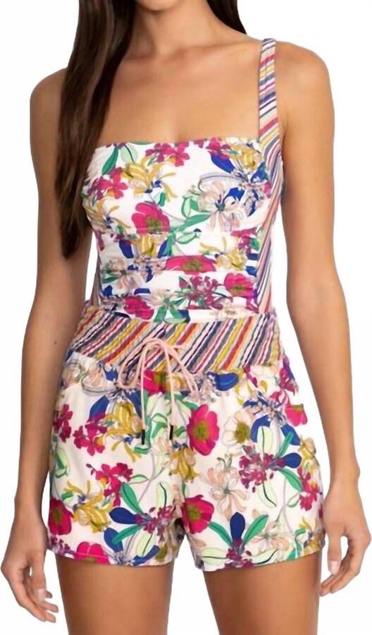 Johnny Was High Waist Board Shorts In Aldrich