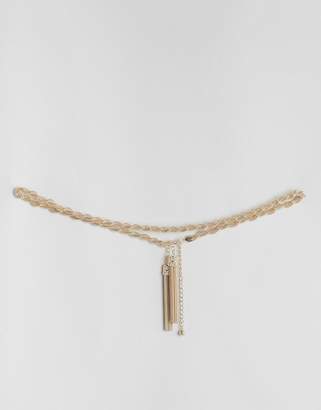 ASOS Curve DESIGN Curve twisted chain and tassel belt