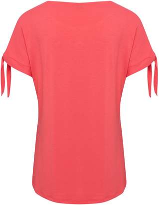 M&Co Pearl embellished tie sleeve t-shirt