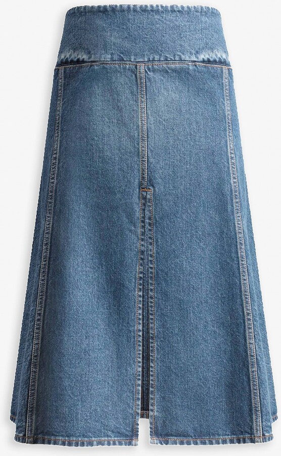 Alaia Denim slit skirt