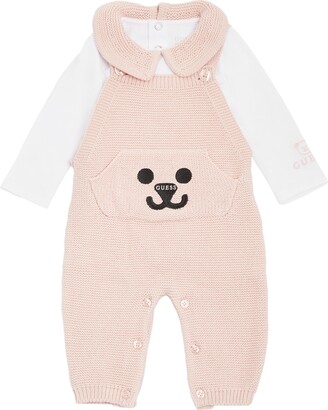Guess Baby Girls Interlock Embroidered Pocket Bear and Sequin