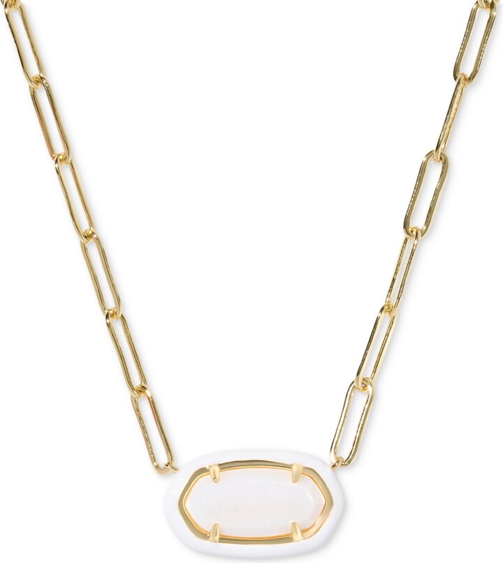 Kendra Scott Elisa Enamel Frame Paperclip Necklace 17\