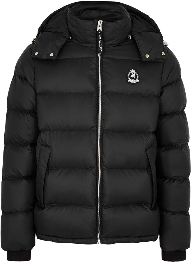 BENJART HRH Black Hooded Quilted Shell Jacket - ShopStyle Outerwear