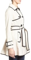 Thumbnail for your product : Betsey Johnson Piped Double Breasted Trench Coat