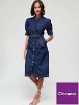 Thumbnail for your product : Very Puff Sleeve Midi Denim Dress - Indigo