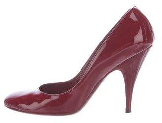 Burberry Patent Leather Round-Toe Pumps