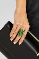 Thumbnail for your product : Tibi Bibi van der Velden Sterling silver, scarab, diamond and tsavorite ring