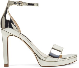 nine west gold sandals heels
