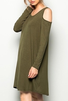 Thumbnail for your product : Sweet Pea Olive Cold Shoulder Dress