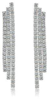 Lord & Taylor Sterling Silver and Cubic Zirconia Waterfall Earrings