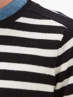Frame Striped Wool-blend Sweater - Mens - Black White